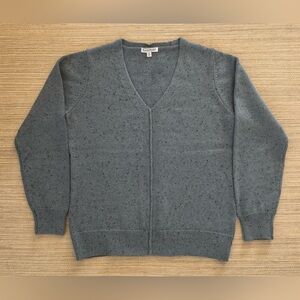 NorthStyle Tweed V-Neck blue long sleeve pullover flecked knit sweater women’s M